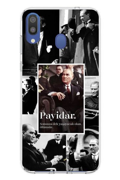 TechTree حافظة سيليكون متوافقة مع هاتف سامسونج جالاكسي M20 من أتاتورك بايديار مطبوع