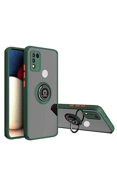 Generic Magnetic Ring Bracket Shockproof Camera Protection Case for Infinix Hot 10 Play - Green