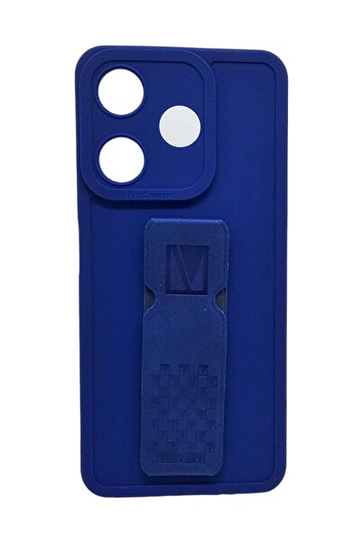 Generic Silicone Back Cover With Holder For Tecno Spark 10C - Blue