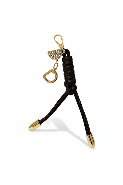 Trend aksesuar Leather Metal Detailed Keychain and Bag Charm