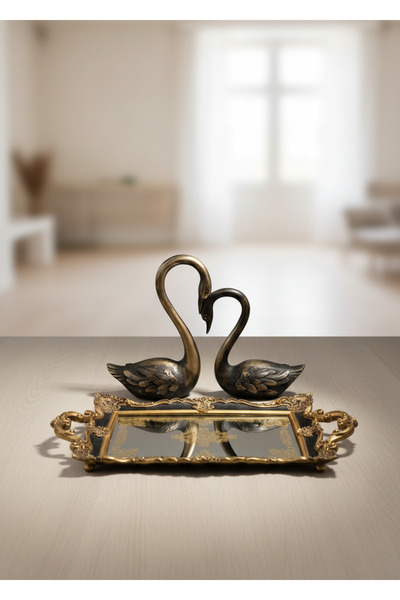 Hanlar Home Stylish Classic Carved Mirrored Gift Engagement Presentation Tray