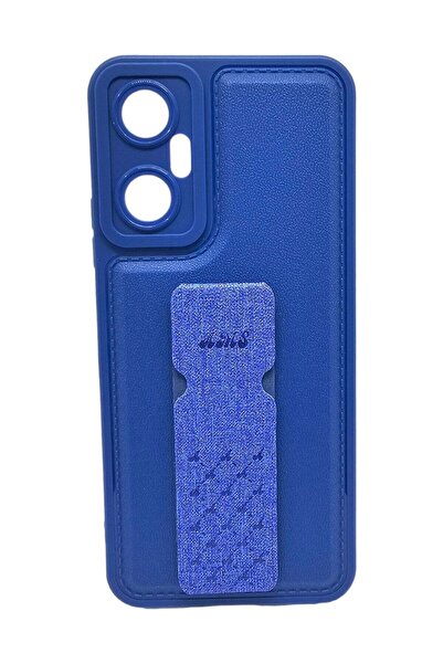 Generic Leather Back Cover With Holder For Infinix Hot 20 5G - Blue