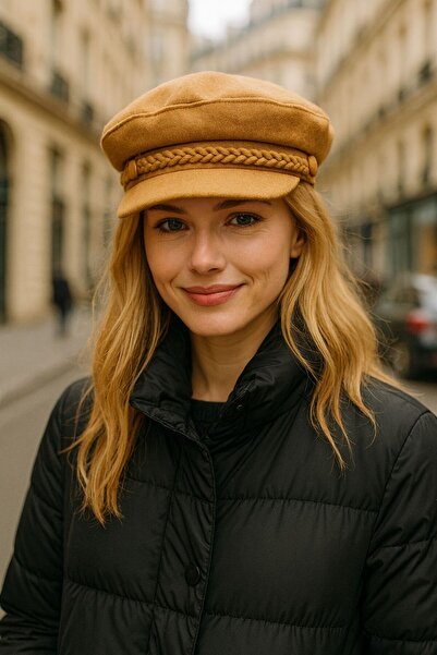 BALIENTE قبعة نسائية بتفاصيل مزخرفة باللون الجملي