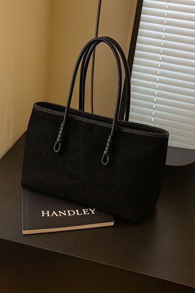 Handley Geantă tote elegantă din piele intoarsa (detaliu cu nod)
