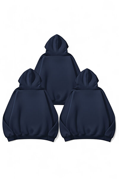 uyguntarz Unisex Indigo & Indigo & Indigo 3-Piece Straight Deal Package 3 Thread over Oversized Atshirt