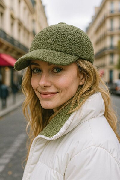 MARBERRY Pălărie pentru femei din pluș ondulat kaki