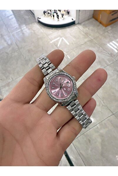 LOOQ Takvimli Şık Taş Detaylı Kadın Kol Saati