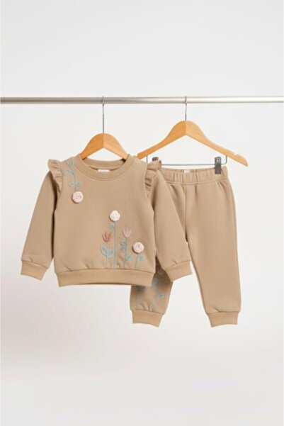 Superbaby 3D flower embroidered set for girls – 100% cotton