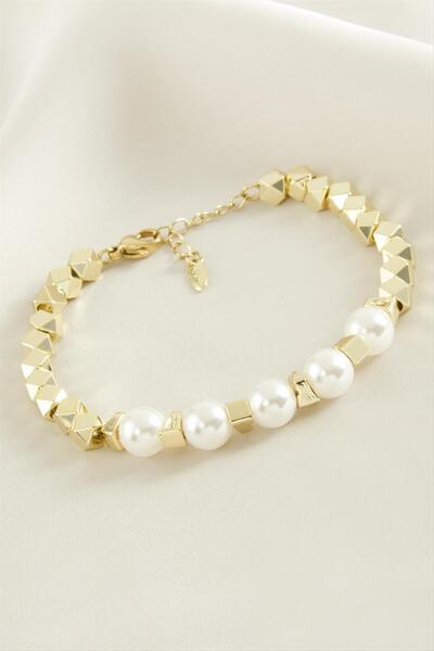 feryal سوار فاخر من الفولاذ واللؤلؤ من شوبينغ