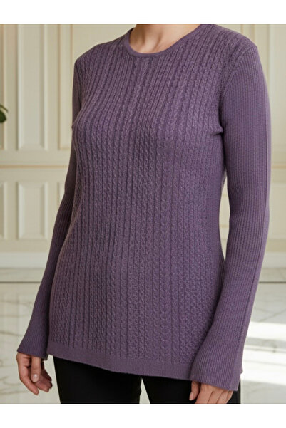 TİRİTEK Crew Neck Stretch Fabric Late Motherhood Blouse / Lilac