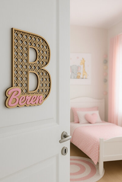 Boncukafası Rattan Door Ornament Baby Kids Room Door Ornament Hazeran 30 cm