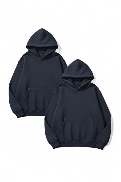 uyguntarz Unisex Indigo & Indigo 2-Piece Straight Deal Pack 3 Thread Ove Oversized Eatshirt