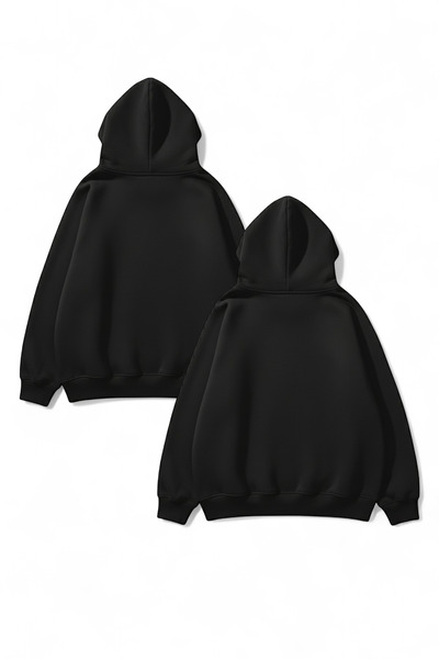 uyguntarz Unisex Black & Black 2-Piece Flat Deal Pack 3 Thread O Oversized Sweatshirt