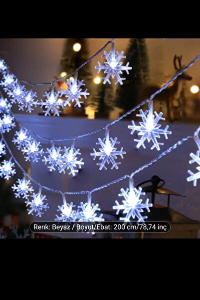 Genel Markalar Yılbaşı Parti Dekoratif Kar Tanesi Beyaz Led Işık Süs Yılbaşı ...