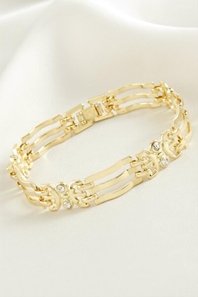 CT STONES Xuping Three Rows of Zircon Stone Luxury Steel Bracelet