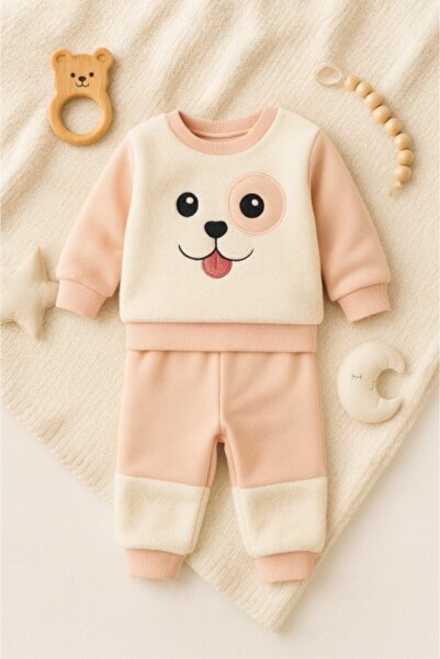 Superbaby Σύνολο φούτερ και παντελόνι για κορίτσια - Pink Puppy