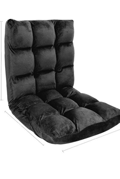 Generic كرسي ارضي قابل للطي قماش فاخر مبطن ومريح وناعم الملمس ، مقعد رحلات ،كرسي رياضي، كرسي خارجي لون اسود