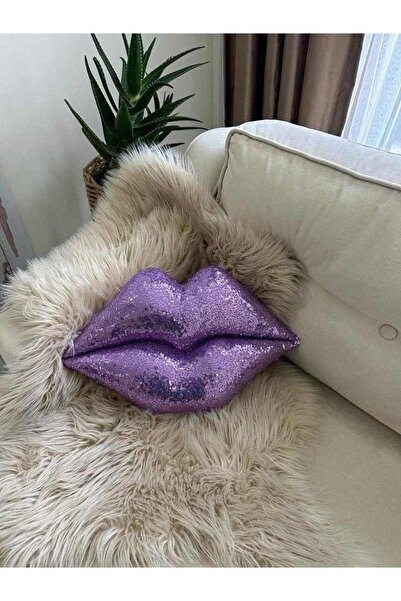 LUMIA ÇEYİZ Payetli Dudak yastık ebat 32x48
