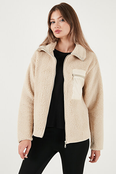 Lela Regular Fit Classic Collar Chest Pocket Detailed Plush Cardigan Fleece Polar 5866437