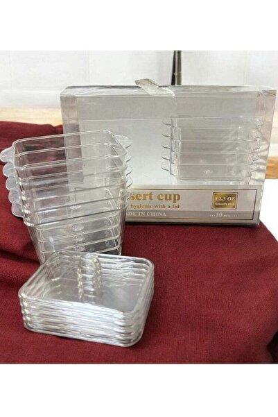 GENERIC4 Plastic dessert cups with airtight lids, set of 10 (transparent)