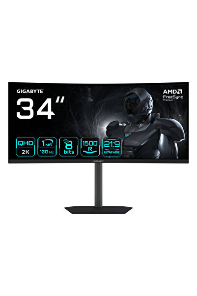 Gigabyte GS34WQCA 34 inch 3440 x 1440 px VA 120 Hz Curved Gaming Monitor