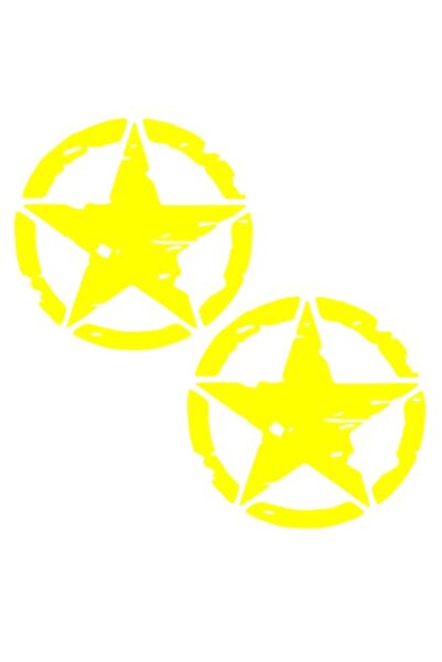 Oracal Set doua Stickere decorative, Auto, Tuning, star, PVC autocolant, 20cm, galben