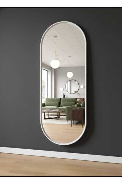 SİNORA DEKOR 160X60 BEYAZ ELİPS DUVAR AYNASI