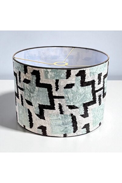 ge living غطاء مصباح منسوج يدويًا من قماش الإيكات 38 سم - غطاء مصباح ديكوري ف...