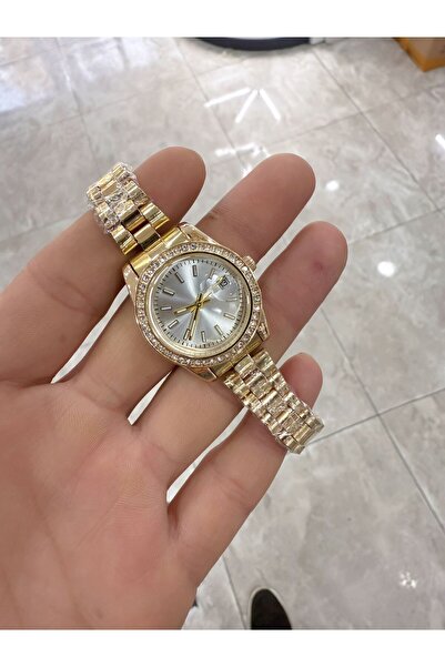 LOOQ Takvimli Şık Taş Detaylı Kadın Kol Saati