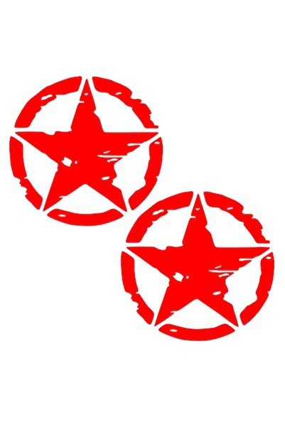 Oracal Set doua Stickere decorative, Auto, Tuning, star, PVC autocolant, 20cm, rosu