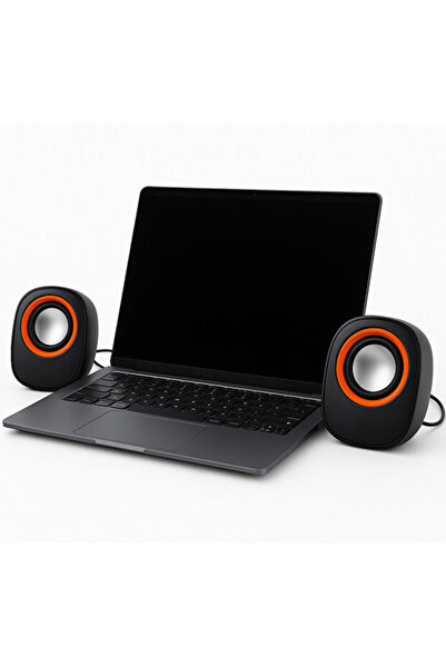 nelerbulurum Bilgisayar Hoparlörü Pc Laptop Notebook 1+1 Ses Sistemi 3.5mm Jack Girişli Multimedia Usb Speaker