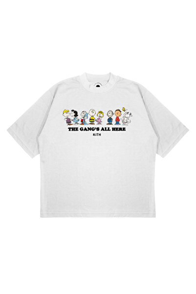 PURE EFFECT Tricou unisex oversize KITH GANG cu imprimeu, croială boxy, din ț...