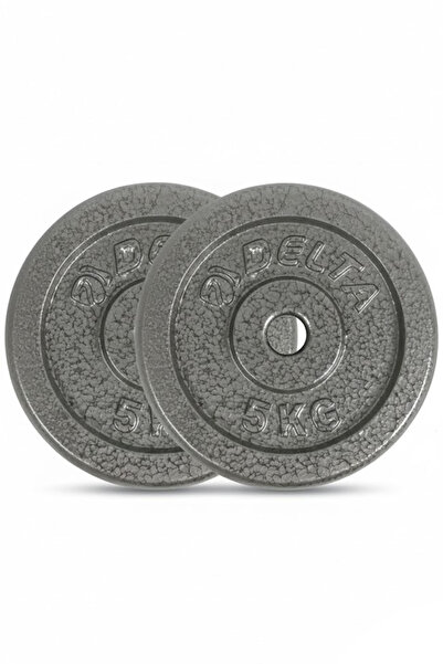 Delta Döküm Plaka Gri 5 KG x 2 Adet Toplam 10 Kg | Ağırlık Dambıl Plakası Dayanıklı ve Ergonomik Set