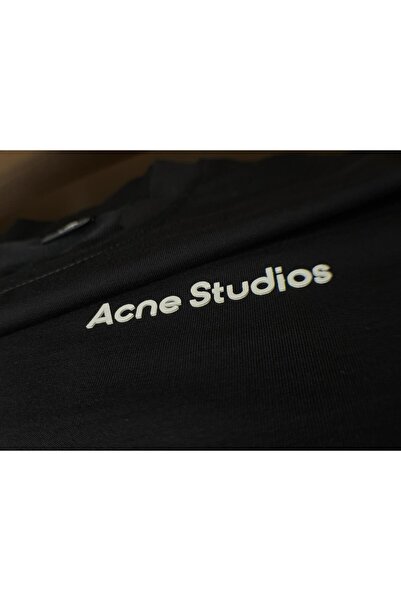 PURE EFFECT Unisex oversized Acne Studio Relief Logo με τύπωμα Μπλουζάκι με χοντρό ύφασμα με χοντρή εφαρμογή