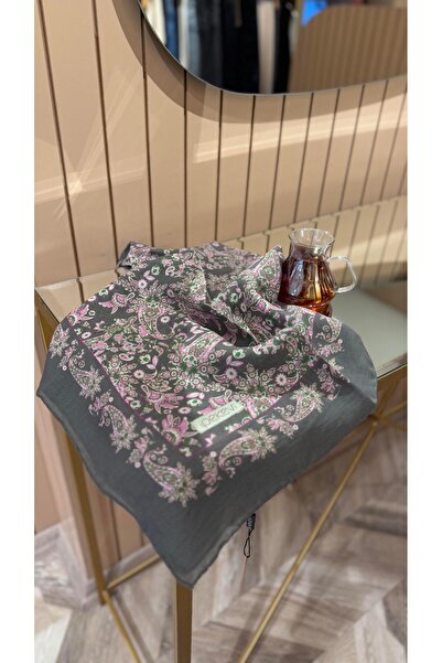 ipekevi Mezopotamya Model 06 Desenli Tensel Eşarp Antrasit