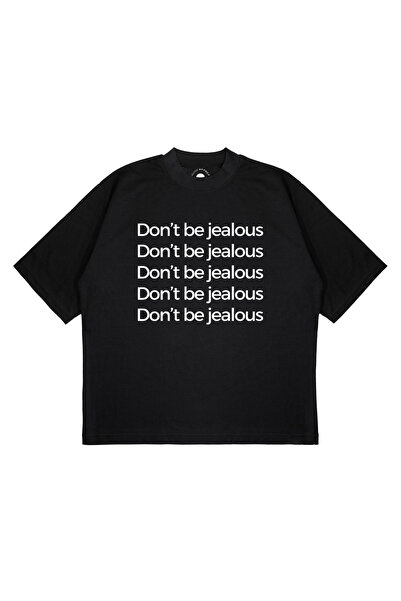 PURE EFFECT Tricou unisex supradimensionat cu imprimeu „DONT BE JEALOUS”, cro...