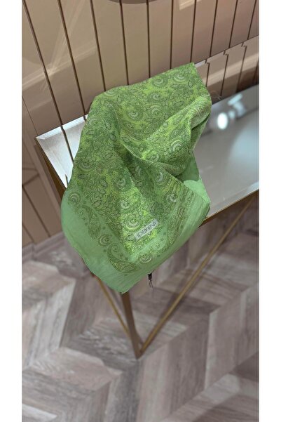ipekevi Mezopotamya Model 02 Desenli Tensel Eşarp Fıstık Yeşili