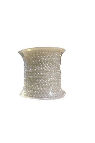 Yumuşakkeçe Perle cu jumătate de rând de 4 mm – 50 de metri alb, mărgele deco...