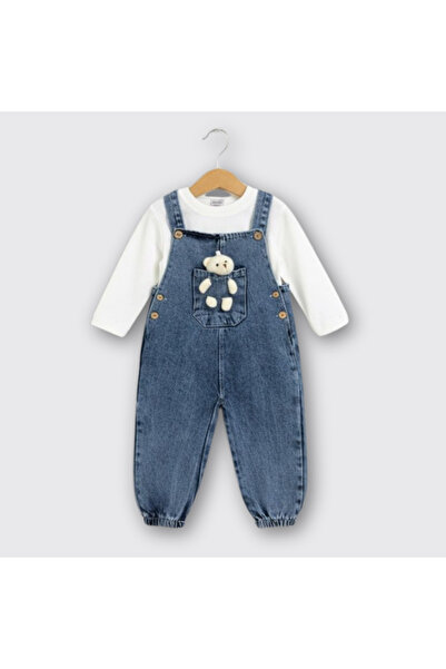 NOTA KİDS SWEATSHİRT VE KOT SALOPET BEBEK TAKIMI