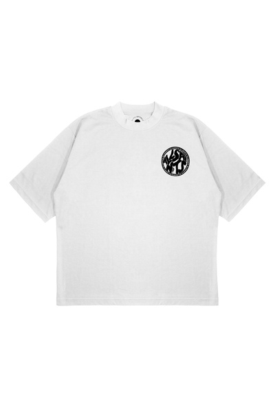 PURE EFFECT Μπλουζάκι Unisex oversized ALL SAINT LOGO με τύπωμα Boxy Fit από χοντρό ύφασμα