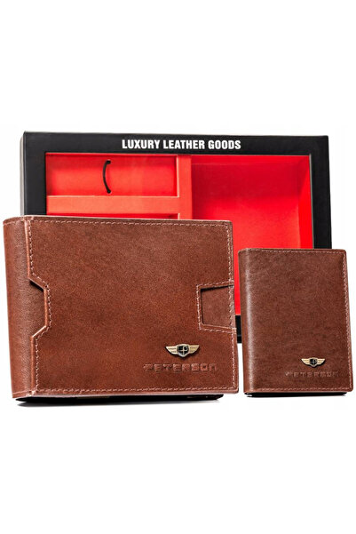 Other Gift set: men's leather wallet, case and keychain - Peterson