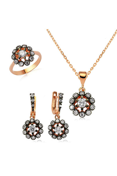 Gumush Gümüş Elmas Model Çiçek Set