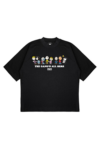 PURE EFFECT Unisex Oversized Kith Gang Printed Boxy Fit Thick Fabric T-Shirt