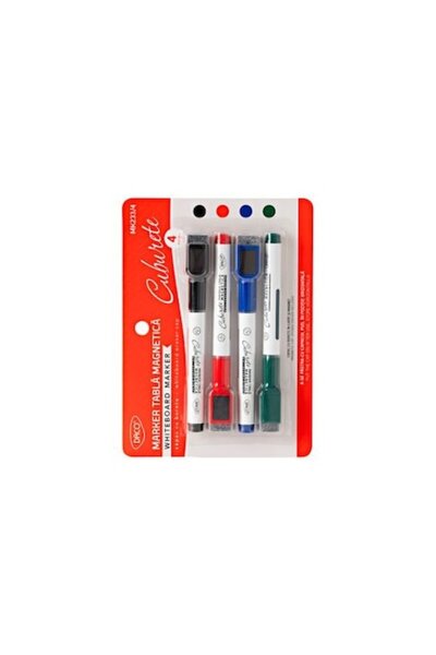Daco Set 4 markere cu burete pentru tabla magnetica,