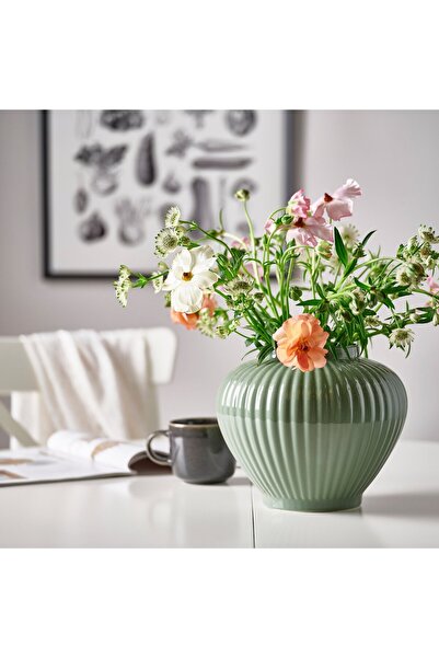 IKEA PELARBJÖRK Vase, grey-green, 20 cm