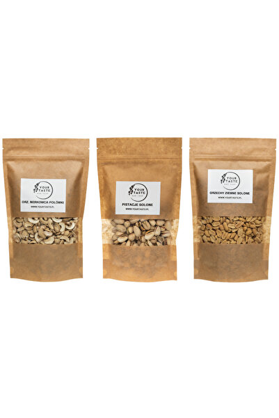 Your Taste Zestaw - Pistacje solone 500g + Nerkowce połówki 500g + Ziemne sol...