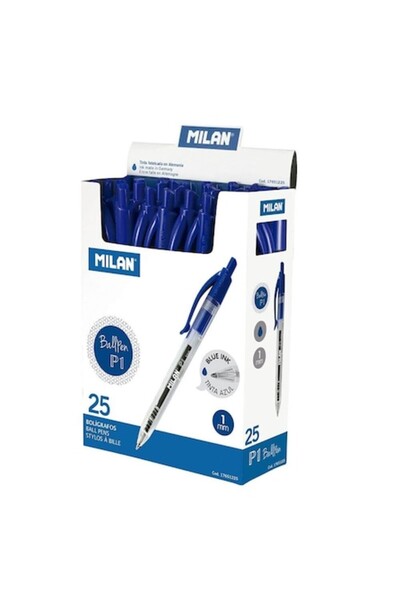 Milan Pachet promo: Set 25 de Pixuri MILAN, Mina Albastra, Grosime Varf 1 mm,...