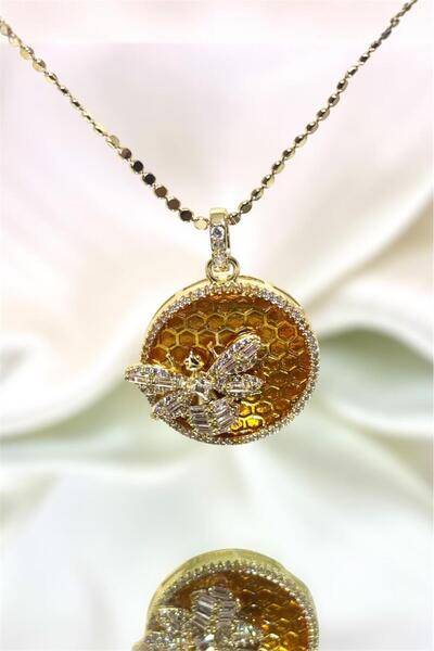 MatmazelLavinya قلادة ذهبية على شكل خلية نحل الملكة