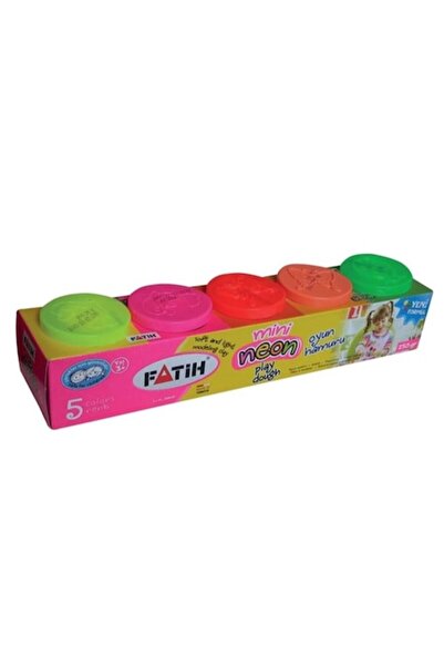 Fatih Plastilina Usoara Fatih, 250 g, 5 Culori Neon, cu Recipiente