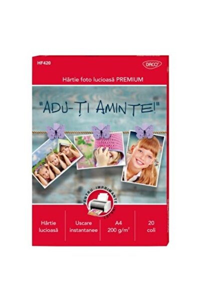 Daco Hartie Foto A4 DACO, 20 Coli/Top, 200 g/m², pentru Imprimanta Ink-Jet
